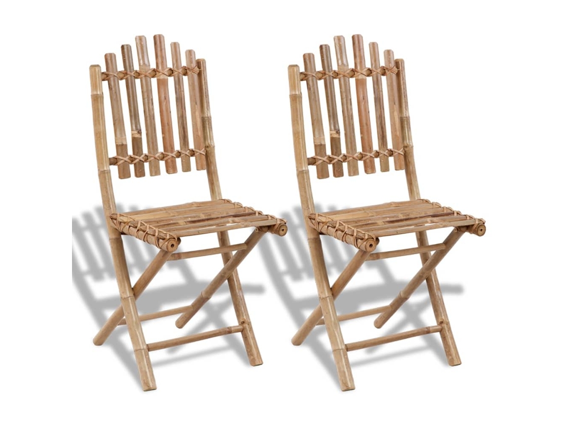 Sillas de jardín plegables de bambú DKD Home Decor (2 unidades)