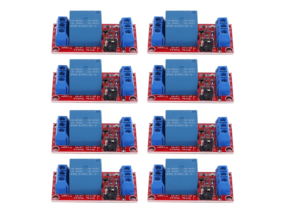 8 Módulos De Relé De 1 Canal Y 5 V Con Aislamiento De Optoacoplador De Activación De Bajo Nivel Para Arduino