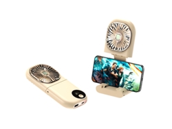 Ventilador De Mano Plegable Con Cordón Para Colgar: Mini Ventilador Multifuncional Y Portátil - Amarillo