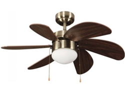 Ventilador de Techo CRISTALRECORD Tabit Marrón (55 W - Diámetro 76.2 cm)