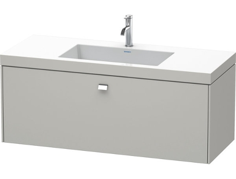 Lavamanos DURAVIT Brioso c-bonded con base mural 120,0x48,0 cm 1 cajón sin rebosadero con banco para grifos 1 agujero para grifos