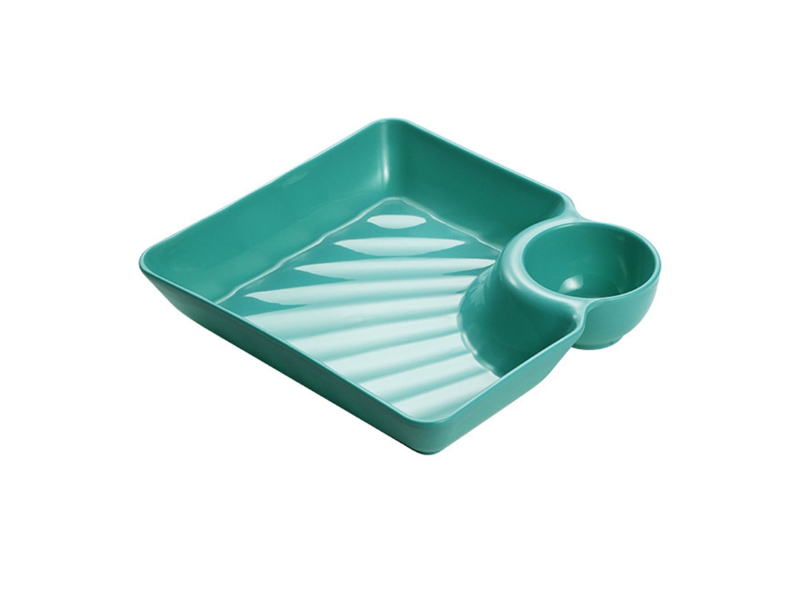 Plato de ravioles con guarnición, 18,2 cm, bandeja dividida para patatas fritas y salsa | Sin marca