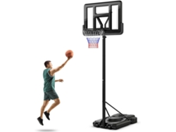 Aro de Baloncesto para Adultos Altura Ajustable 9 Capas 230-305 Cm Canasta para Exteriores con Ruedas COSTWAY Canasta para Exteriores