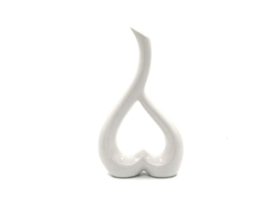Jarrón de cerámica artístico, regalo ideal para bodas u ocasiones especiales, para el hogar o la oficina (blanco).