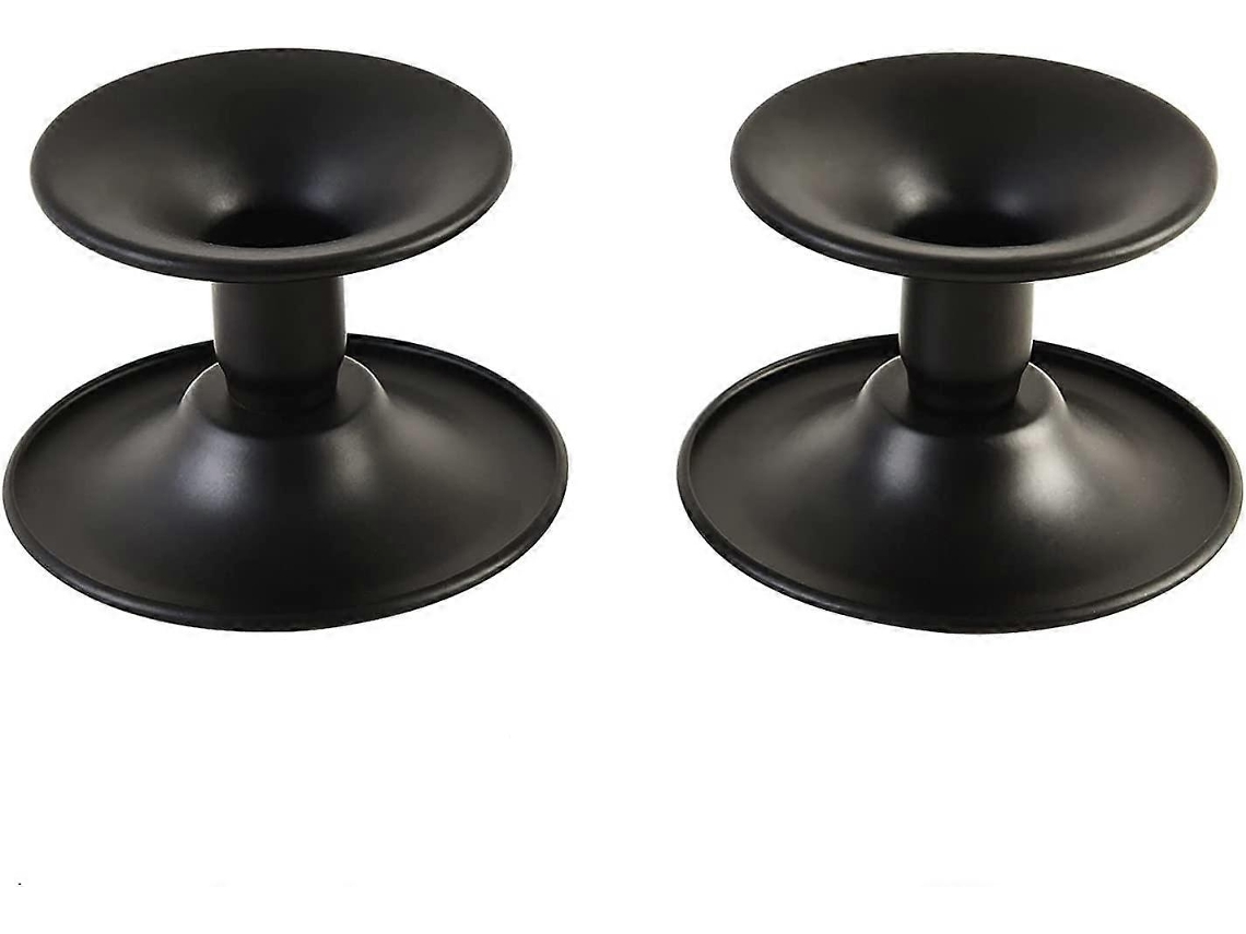 Omni-juego De 2 Portavelas Negras De Hierro Forjado Para Velas Taper Decoración De Mesa Para Bodas, Cenas Y Fiestas