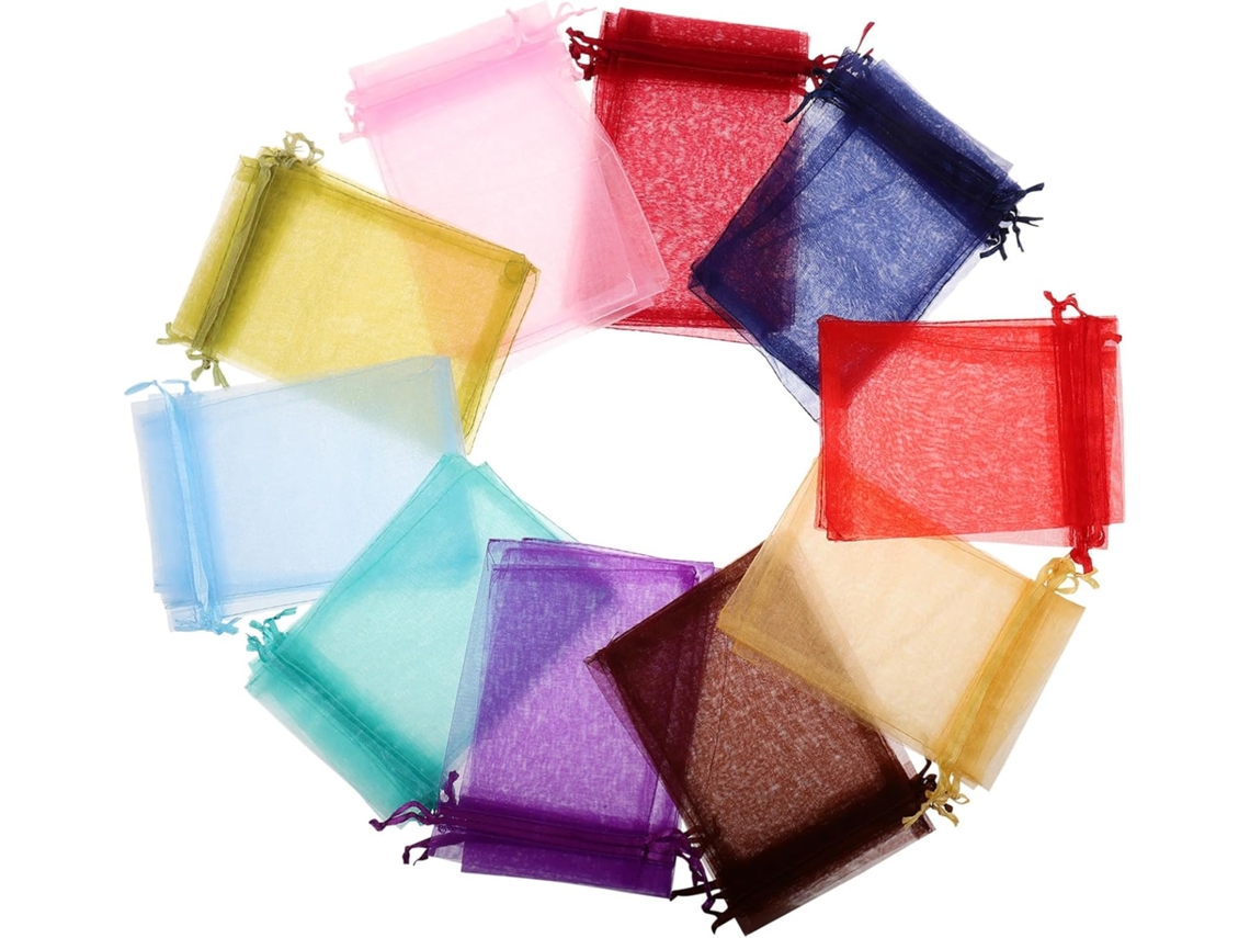 100 Saquinhos De Organza Para Joias E Doces Com Fecho De Cordão, Saquinhos Pequenos.