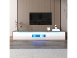 Mueble Tv - Características En Blanco Brillo Con Luz Led Cambiante - Blanco