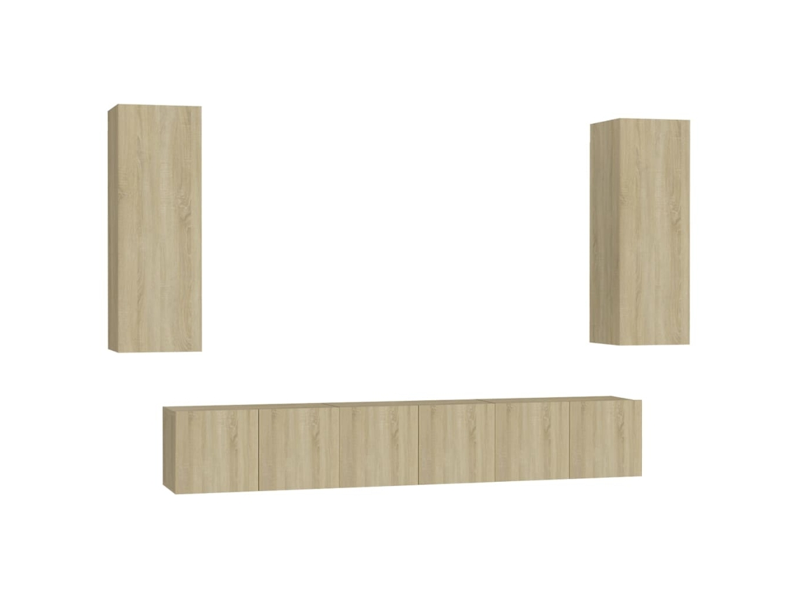 Maison Exclusive - Set De Muebles Salón Tv 5 Pzas Madera Ingeniería Roble Sonoma