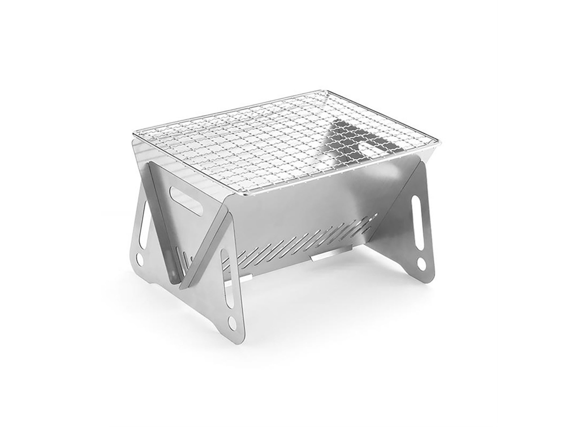 Horno Barbacoa Plegable De Acero Inoxidable Con Parrilla Para Camping Al Aire Libre 210x160x125mm