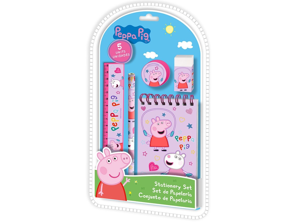 Papelaria Set 5 Peças Transparentepeppa Pig