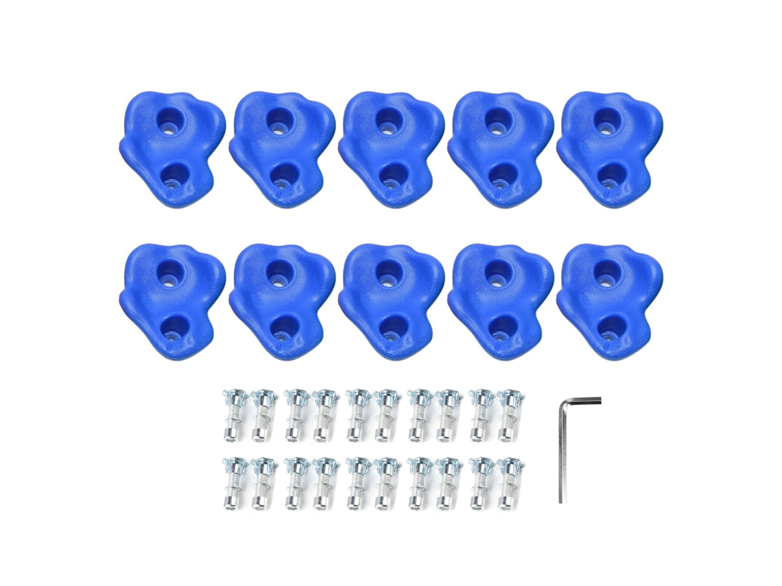 2026-10pcs Agarres De Escalada En Pe Para Pared De Rocas Ergonómicos Con Mano Cómoda Para Interior Y Exterior Azules