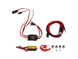 Kit de motor y ESC RC 050 66T 30A con luces LED rojas y blancas modificadas para coches RC.