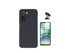 Kit Vidro Clearglass Capa Silicone Líquido Suporte Magnético Phonecare Para Xiaomi Redmi A7 Pro - Preto