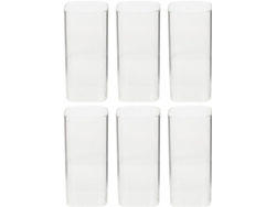 Vasos Cuadrados Transparentes De 250 Ml, Juego De 6 Unidades, Fabricados En Vidrio De Borosilicato Resistente.