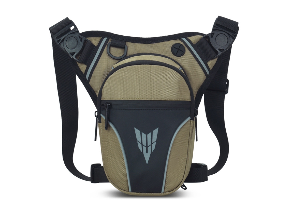 Bolso multifuncional para pierna y pecho Yuysan, resistente al agua, bandolera, ideal para ciclismo y motociclismo, color caqui.