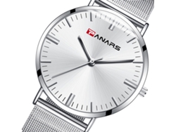 Reloj De Pulsera Masculino Casual De Cuarzo Con Malla De Acero Simples Y Moderno (dial Blanco)