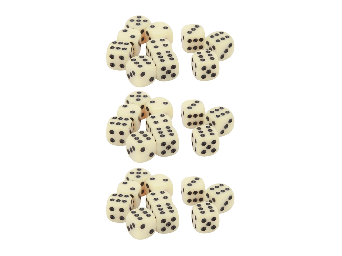 Juego De 30 Dados De Plástico De 16 Mm Con Esquinas Redondeadas, 6 Caras, Para Juegos De Mesa, Color Beige.