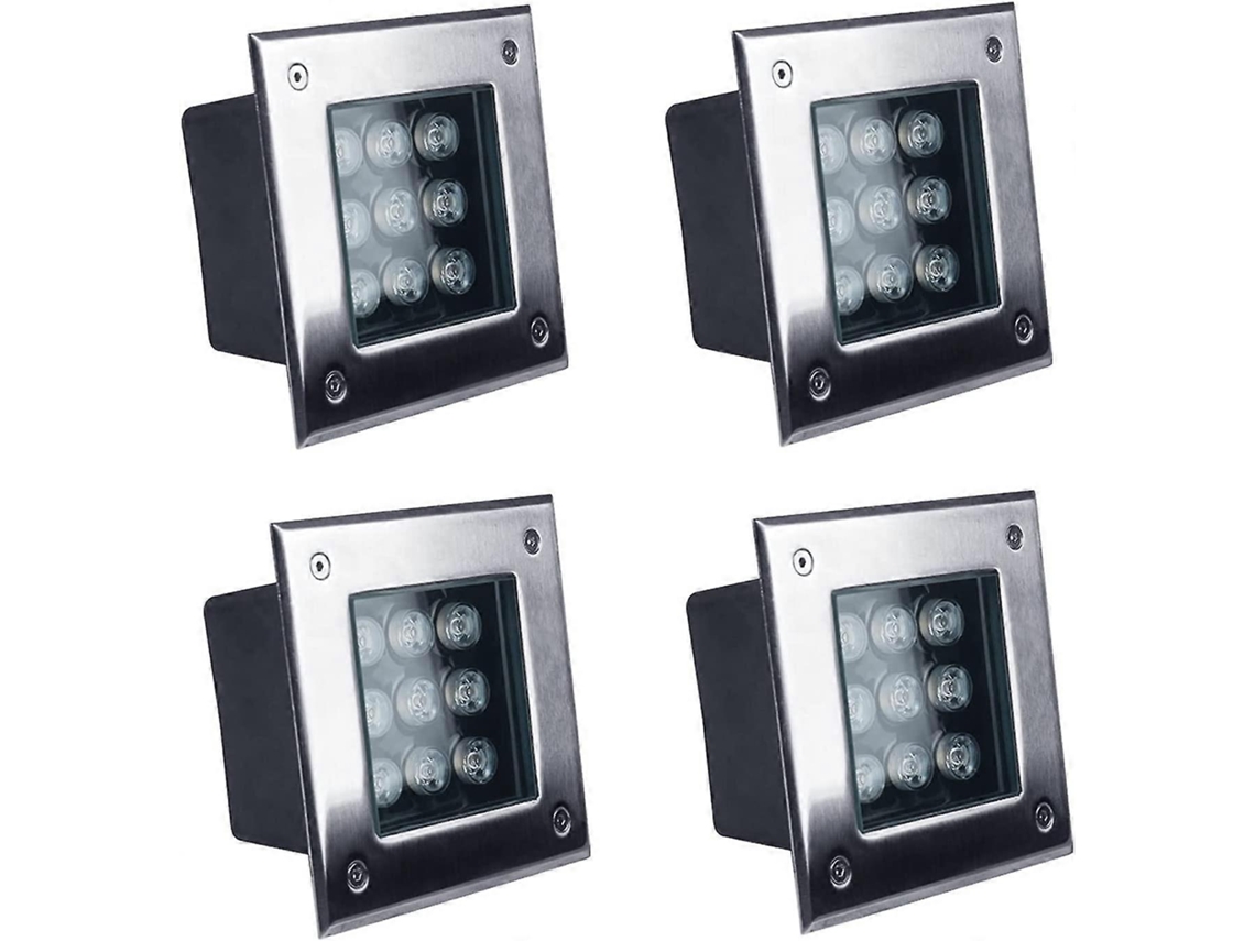 Rebe-lámpara De Piso Empotrada Led Cuadrada Exterior Acero Inoxidable Ip67 Impermeable 6000k Luz Blanca