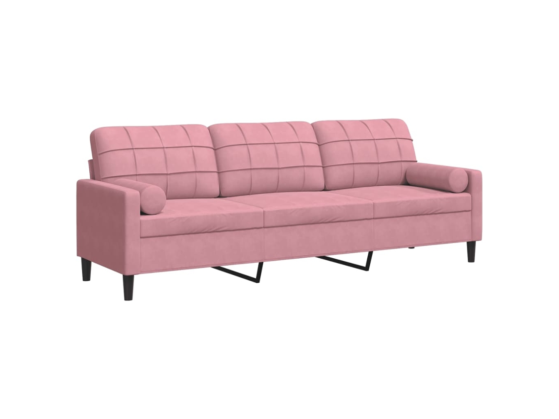 Maison Exclusive - Sofá De 3 Plazas Con Cojines Terciopelo Rosa 210 Cm