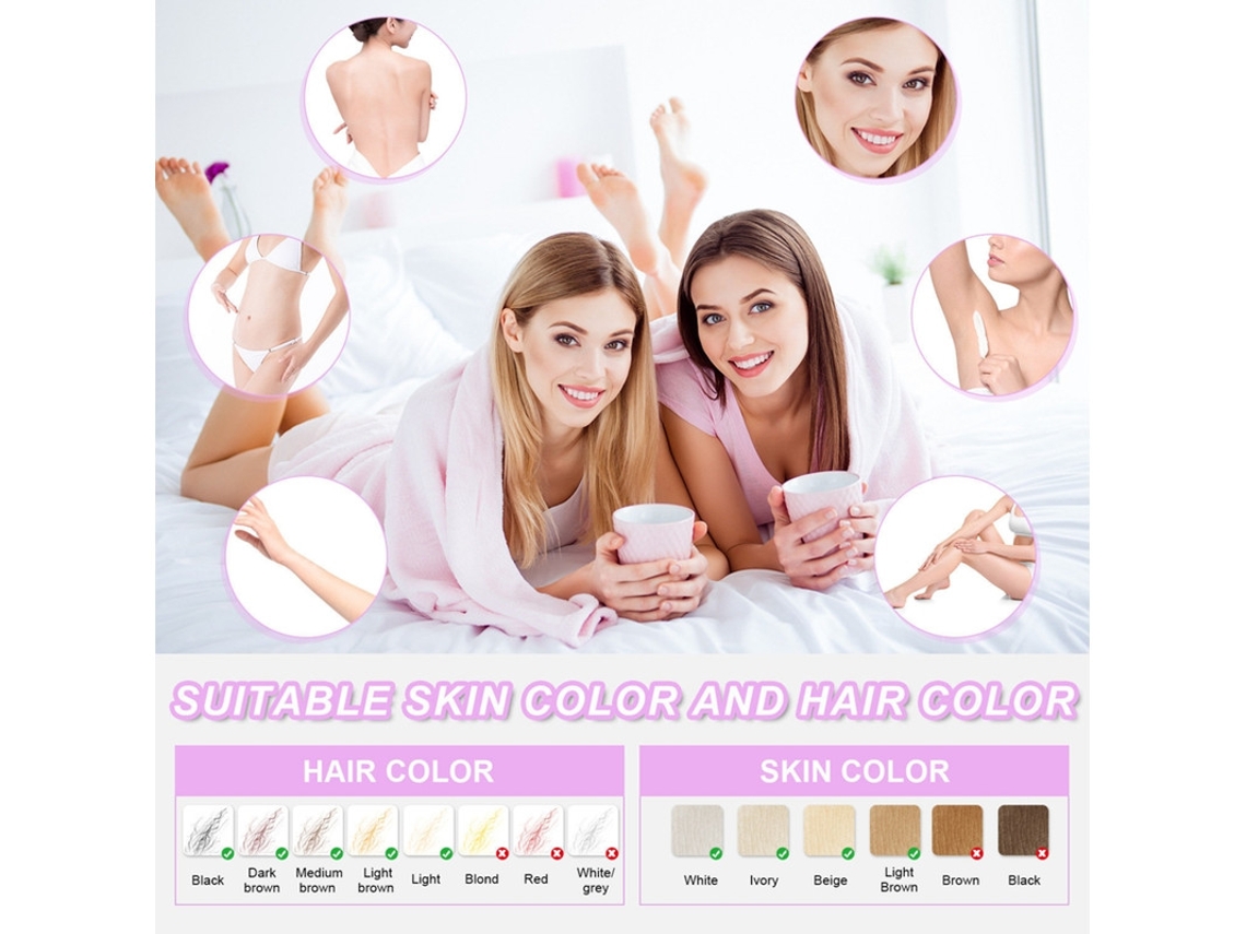 Depiladora IPL Yizhood, 999.900 destellos, 2 modos, 5 niveles, unisex, eléctrica, blanca