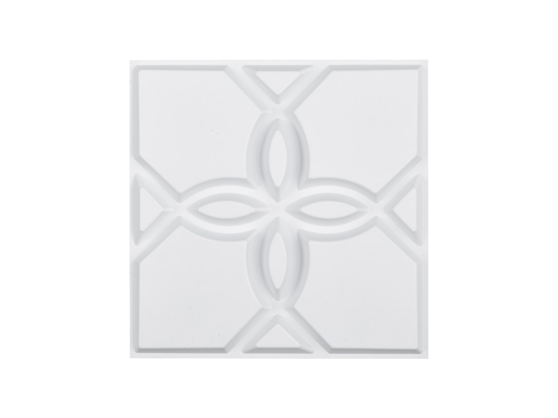 Paneles de pared florales 3D en PVC blanco mate 30x30cm Juego de 33 piezas Tekmaquinas