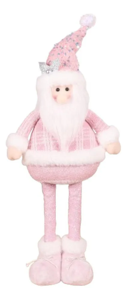 Muñeca navideña nueva, elástica rosa con lentejuelas rosas, vayotoy