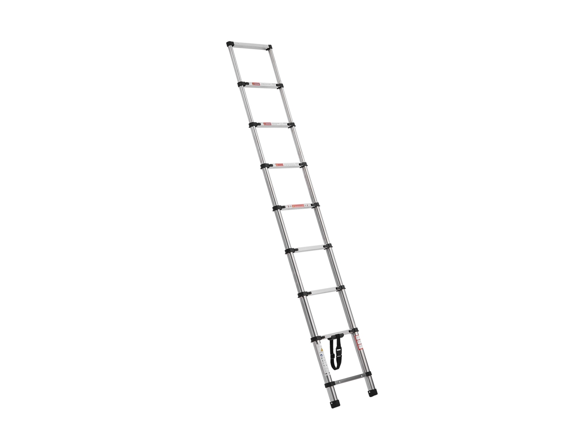 Escalera telescópica de acero inoxidable Succebuy de 9 peldaños, dimensiones 460 x 60 x 2540 mm