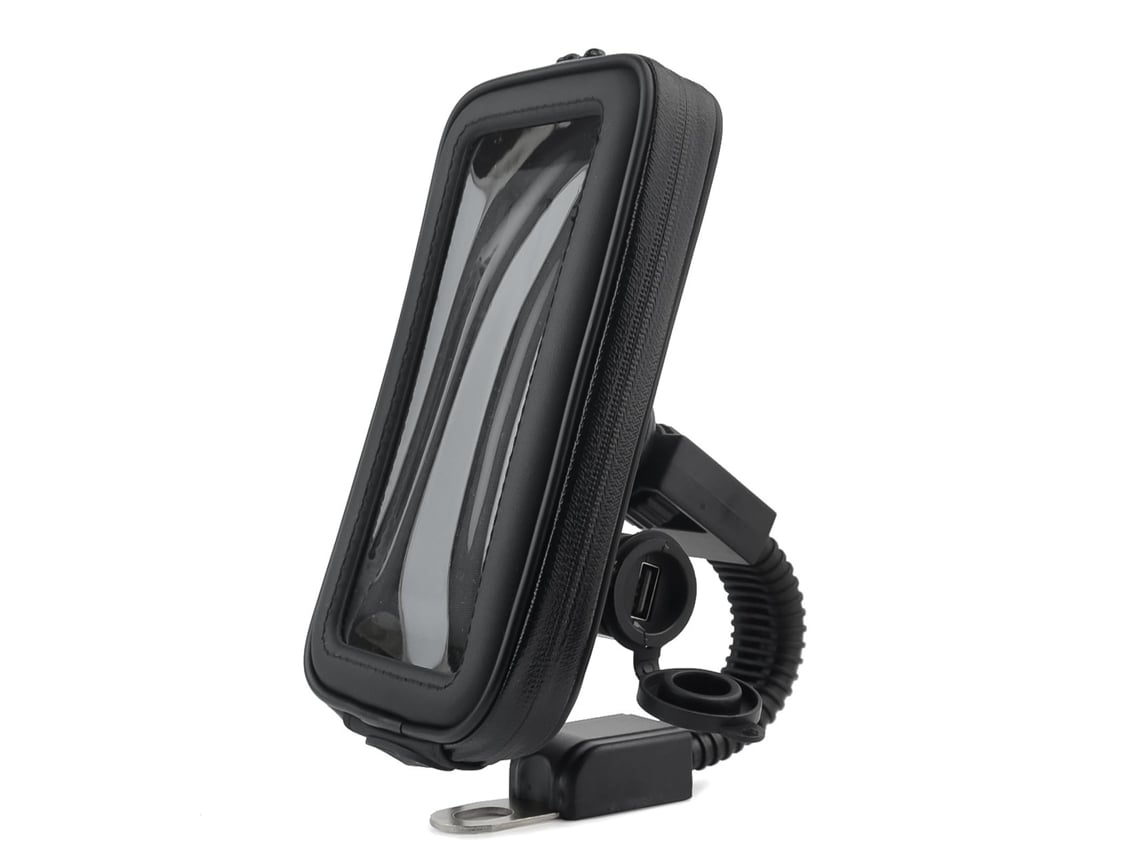Soporte para teléfono móvil con espejo retrovisor para motocicleta, impermeable, con soporte USB, Gusshious