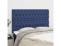 Cabecero de tela de 4 piezas 80x7x78/88 cm azul
