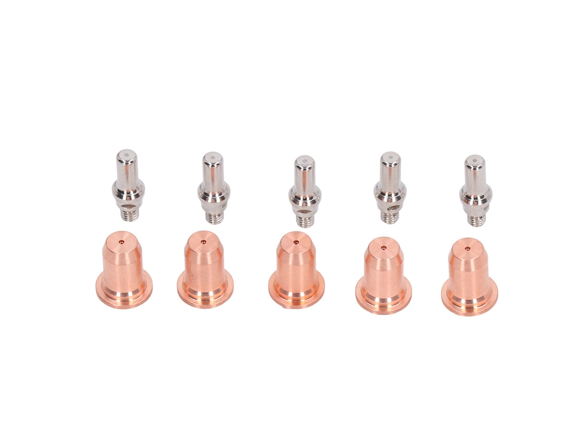 10 Piezas De Electrodo Consumible Y Boquilla De Cobre Para Antorcha De Corte Por Plasma Pt-60