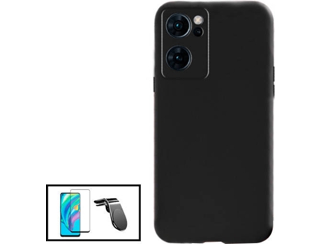 Kit Carcasa + Protector de Pantalla + Soporte Oppo Find X5 Lite GIFT4ME Negro