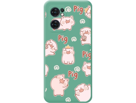 Carcasa para Oppo Find X5 Lite 5G TUMUNDOSMARTPHONE Silicona Líquida Dibujos Verde