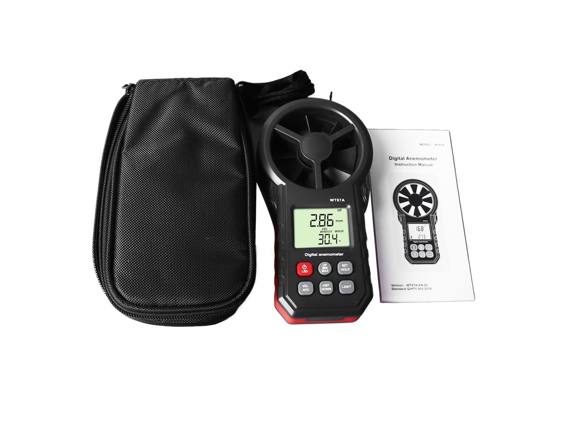 Anemómetro Digital Sensor Velocidad Viento Tester Lcd Exterior