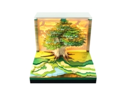 Bloc de notas Eifson con pegatinas 3D y forma de árbol Qiyuan con luz