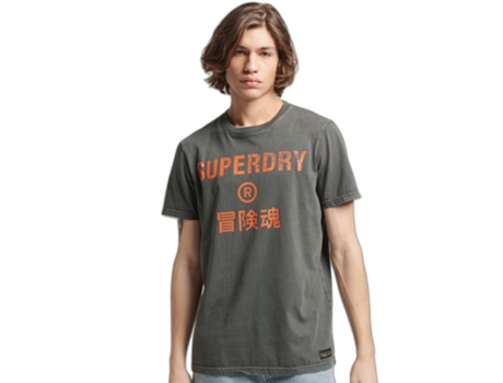 Camiseta para Hombre SUPERDRY (L - Negro)
