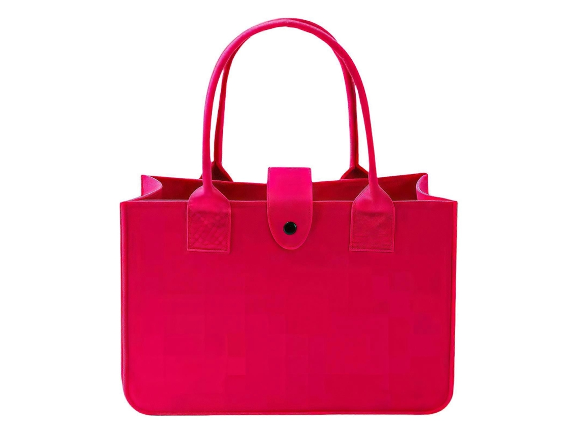 Bolsa de fieltro plegable para la compra de juguetes, compras, salidas, almacenamiento, trabajo, viajes, picnics y uso diario, color azul marino.