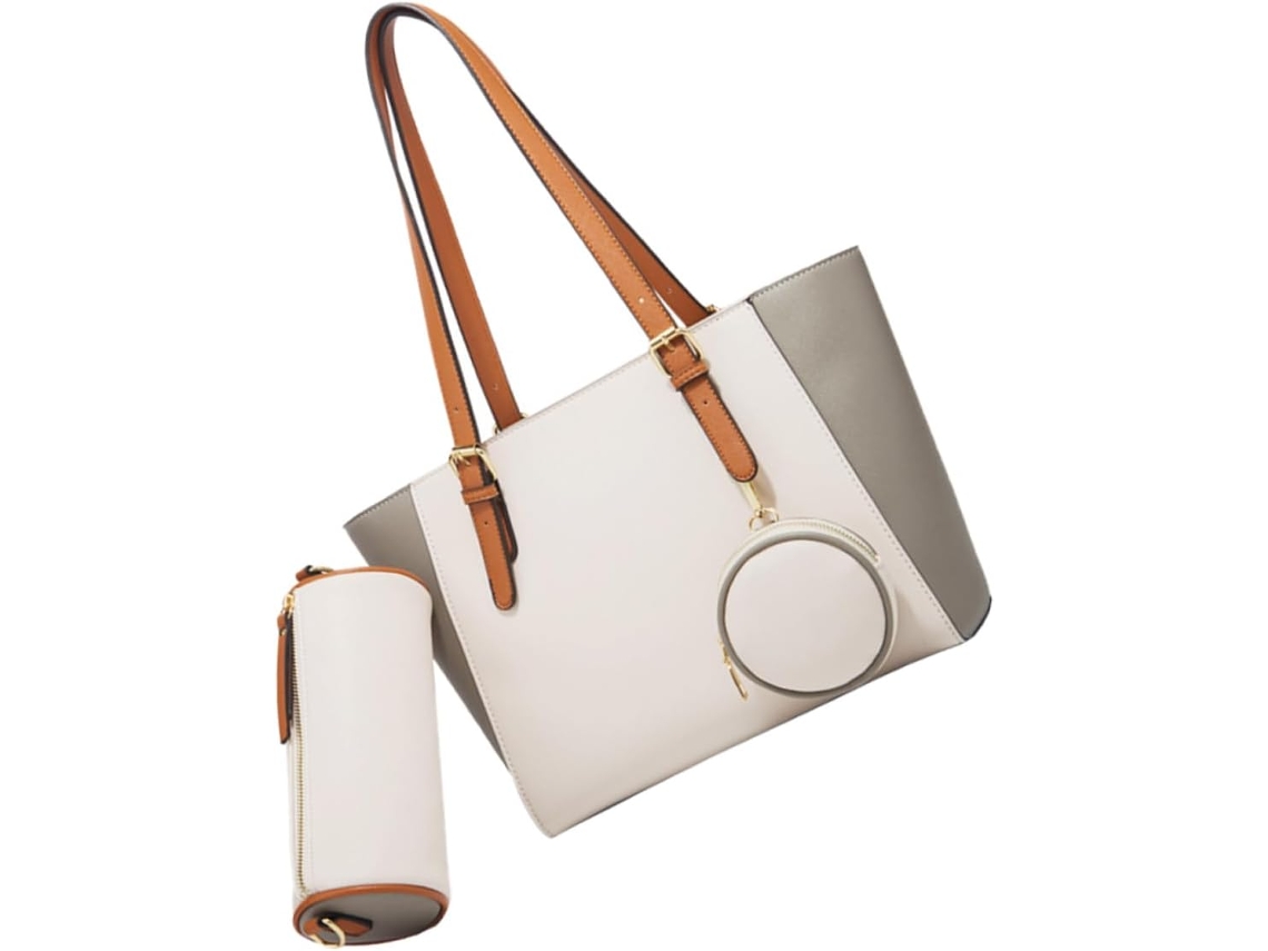 1 Juego De Bolso De Mano De Pu Para Mujer Con Bolso Tote Adicional Para Compras, Viajes Y Diseño Elegante.