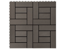 Baldosas De Porche De Wpc 30x30 Cm 1 M² Marrón Oscuro 11 Uds