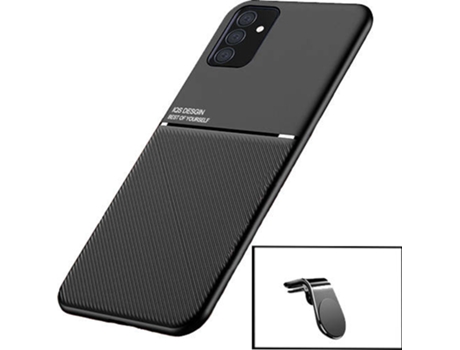 Kit Funda Magnetic Lux y Soporte Magnético L Safe Driving de Coche Samsung Galaxy M52 5G PHONECARE Negro