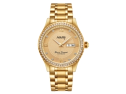 Reloj Mecánico Hombre Nary Aleación Correa Acero Inoxidable Impermeable Oro