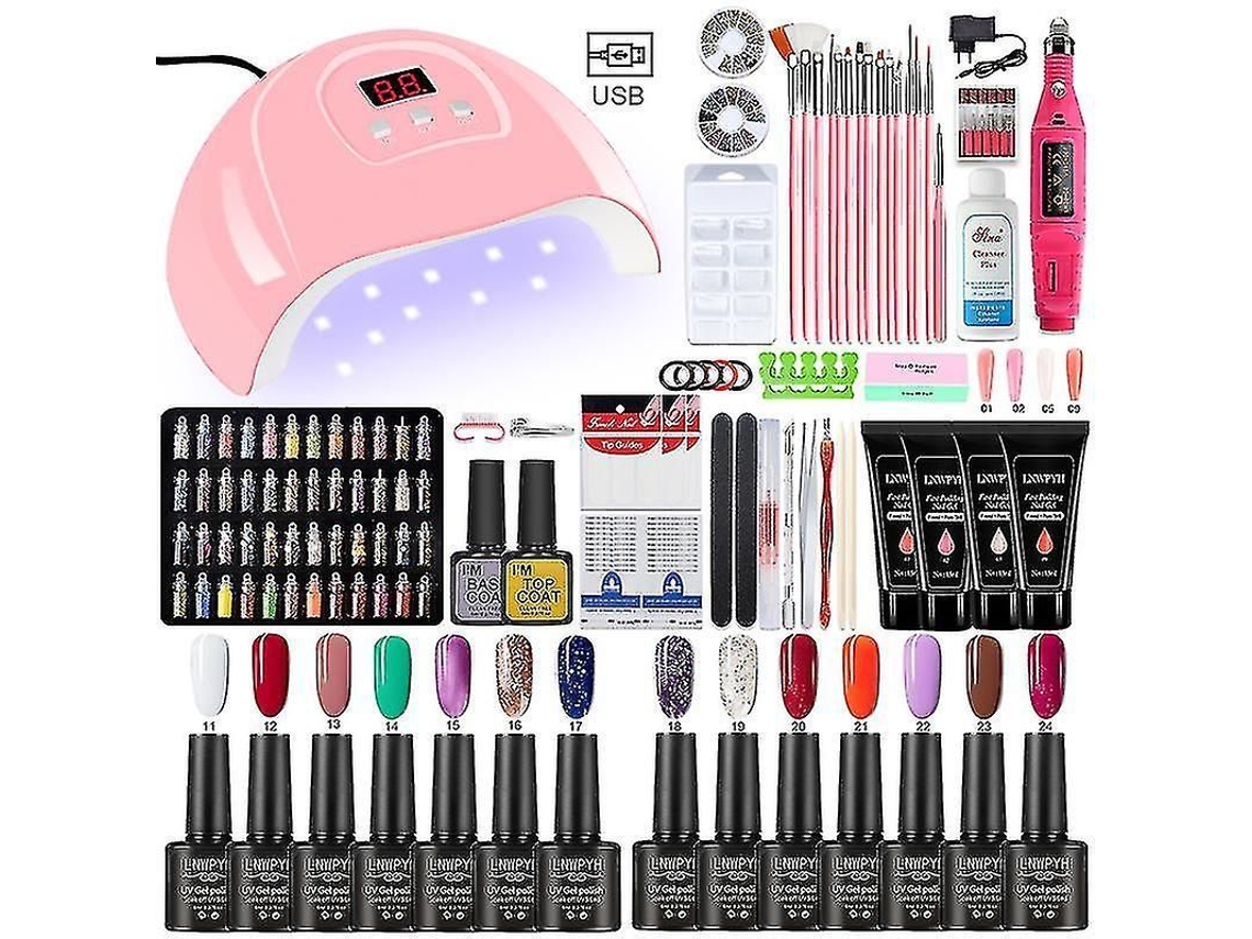 Kit De Decoración De Uñas Con 10/20/30/40/50 Esmaltes En Gel, Lámpara Uv Led De 120 W Y Taladro De Uñas De 35000 Rpm Sololady