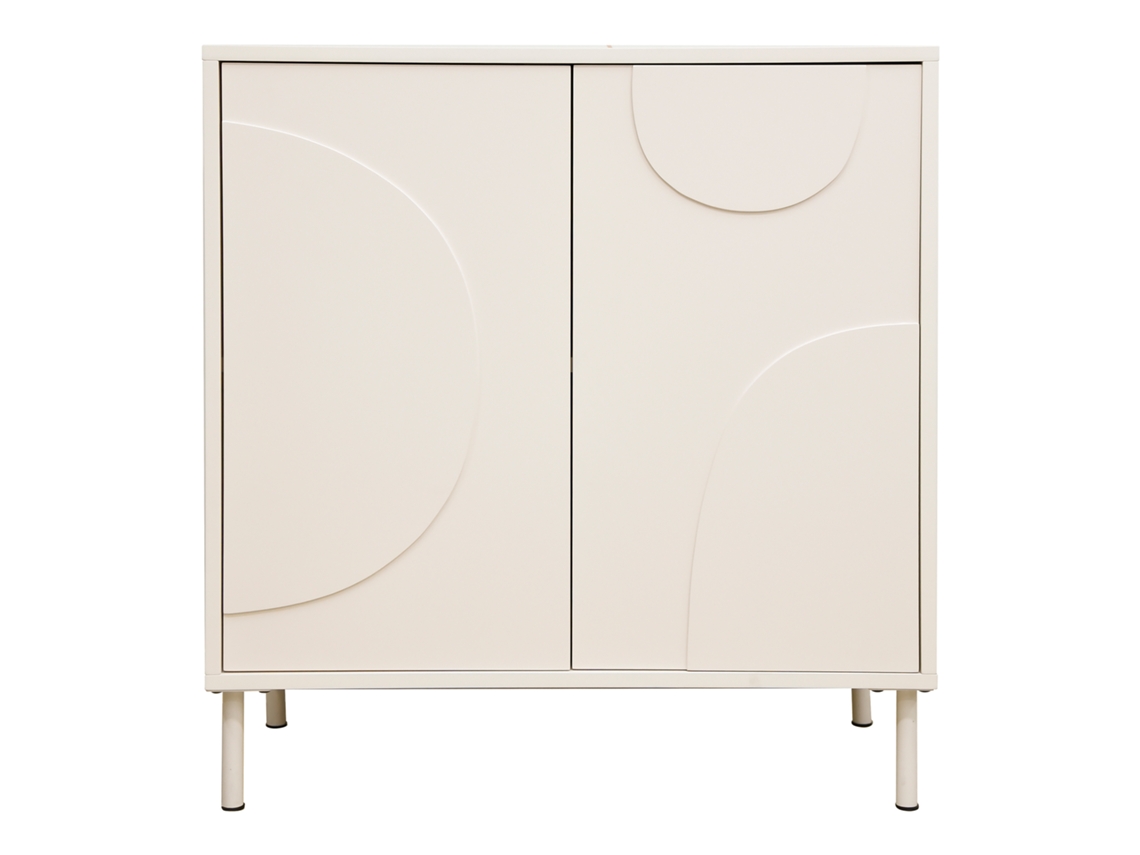 Aparador Holea con 2 puertas de MDF 75x70x34cm Beige [EN.CASA]