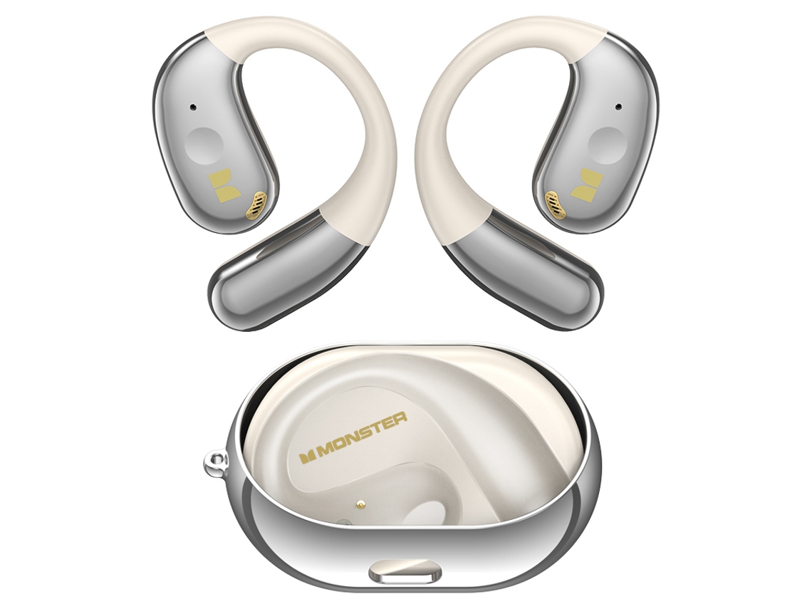 Auriculares inalámbricos abiertos, Bluetooth 5.4, estéreo, deportivos, controles táctiles, micrófono Mdug (blanco)