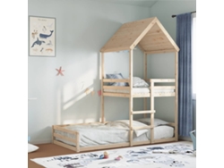 Cama Individual | Cama Litera Sin Colchón Madera Maciza De Pino 90x200 Cm