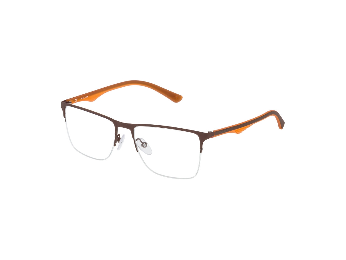 Montura De Gafas Hombre Police Vpl398-53090l (marrón - Metal - 140 Mm - Ø 53 Mm)