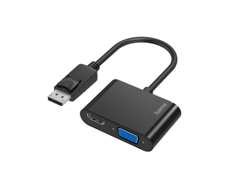 Adaptador de Video HAMA 2 en 1 F. Displayport a Puerto VGA y HDMI Ultra-HD 4K