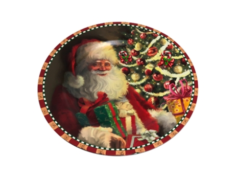 Conjunto de 4 Bajo Platos Decorativos de Navidad Santa Claus TIENDA EURASIA