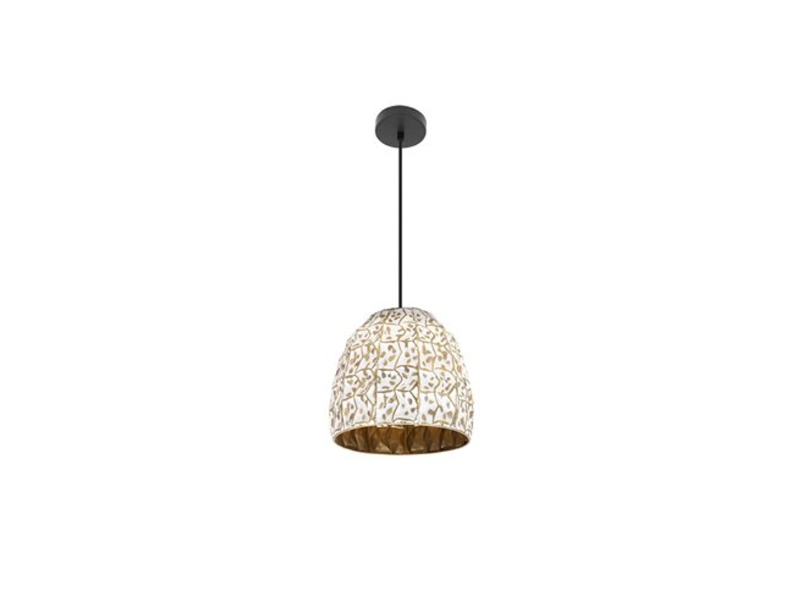 Lámpara Colgante Tebas Negro/blanco/oro 1xe27 (50135xø33x33cm)