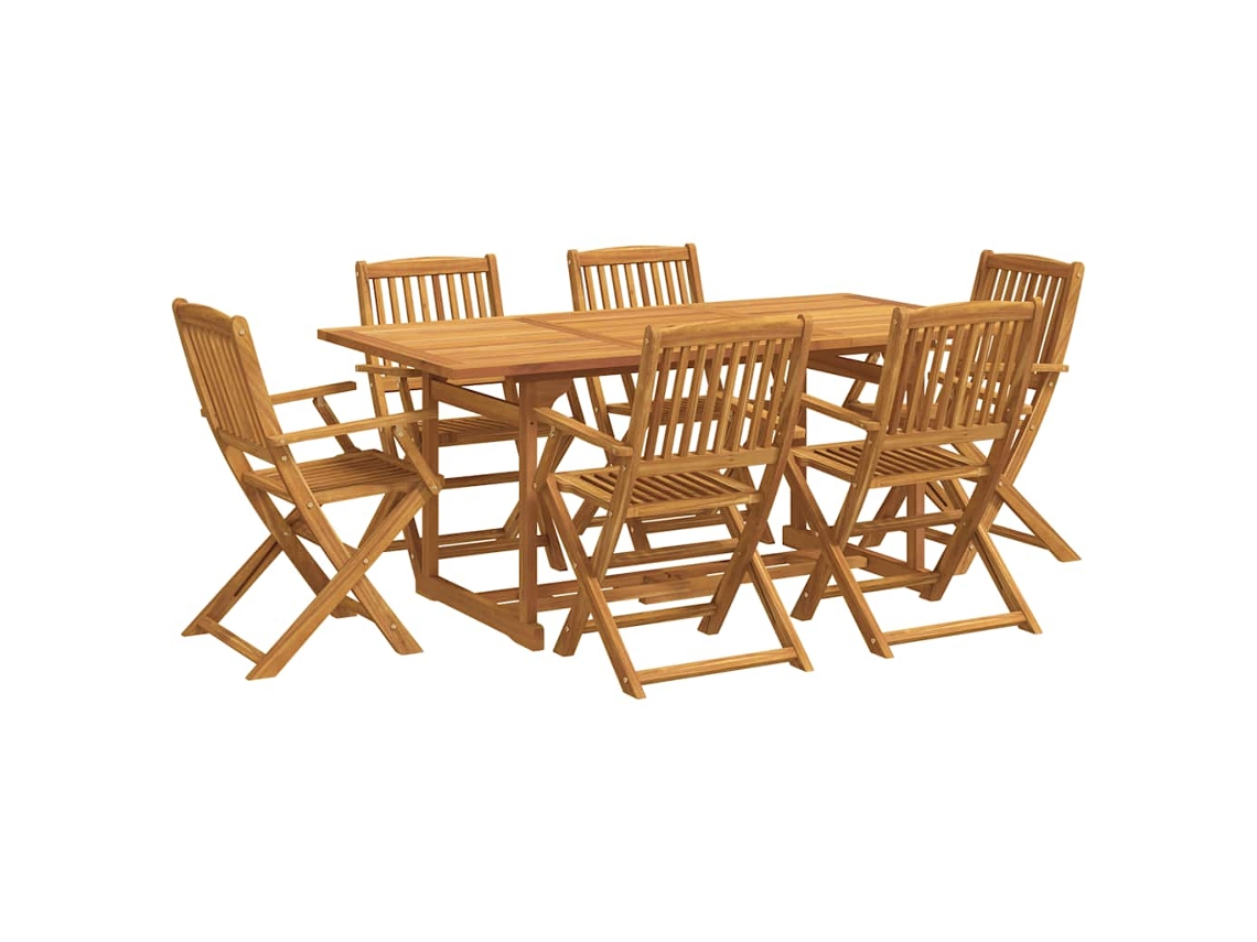 Maison Exclusive - Juego Comedor De Jardín 7 Pzas Madera Maciza Acacia 180x90x75cm