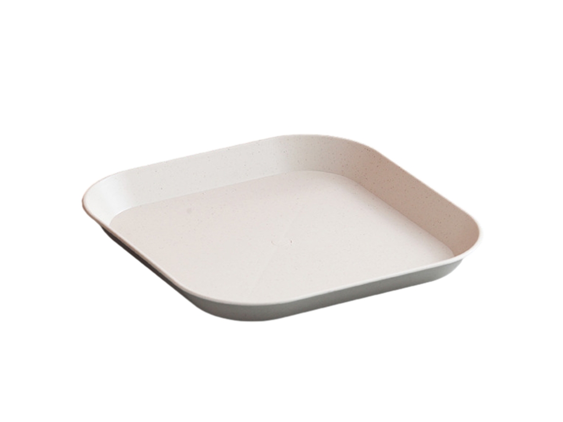 Plato Llano de Plástico - Cuadrado - Beige KOFIHETY